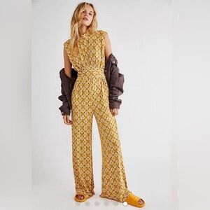 Free People Vibe Check Jumpsuit in Yellow
